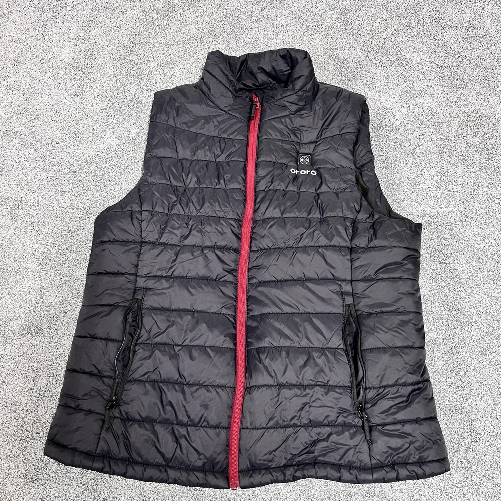 Ororo Heated Puffer Vest Black Full Zip Lightweight Women's XL